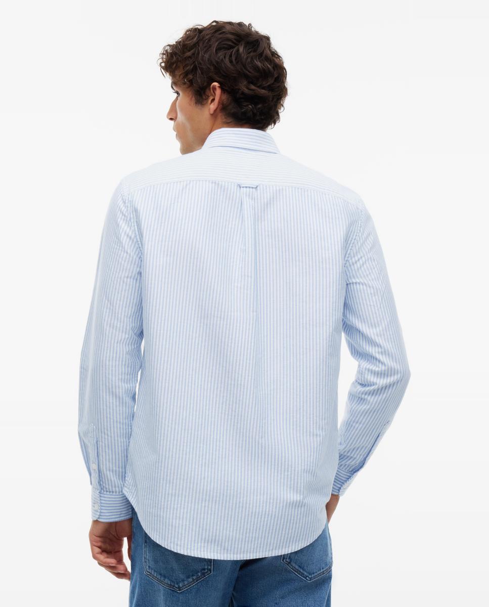 Camisa Oxford TJM Reg Stripe Oxford Shirt Ext Azul-claro-2