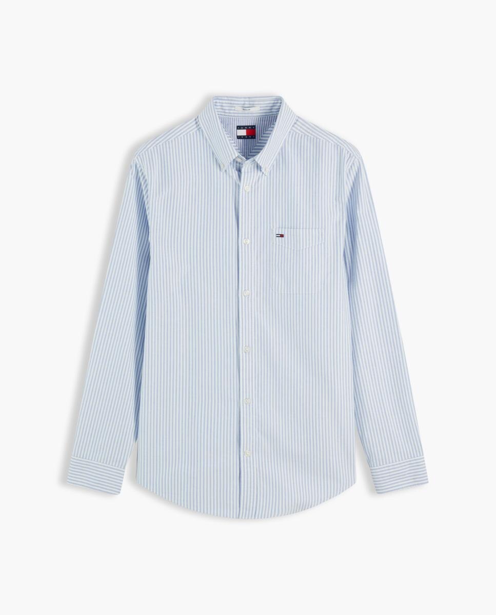 Camisa Oxford TJM Reg Stripe Oxford Shirt Ext Azul-claro-4