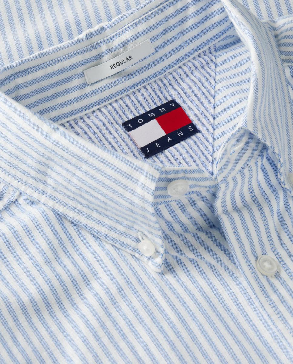 Camisa Oxford TJM Reg Stripe Oxford Shirt Ext Azul-claro-5