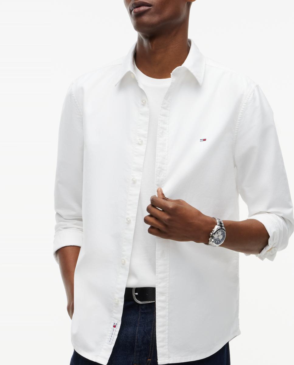 Camisa Slim TJM Slim Oxford Shirt Branco-3
