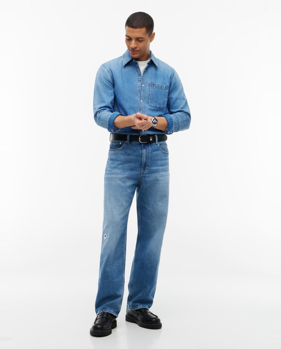 Camisa de Corte Regular TJM Regular Shirt Ext DJ8030 Azul-6