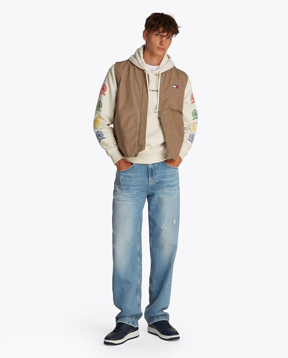 Colete Regular Fit com Fecho de Correr Camel-6