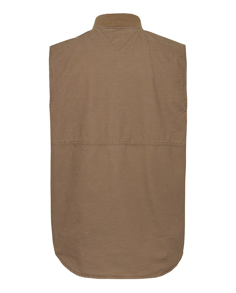 Colete Regular Fit com Fecho de Correr Camel-5