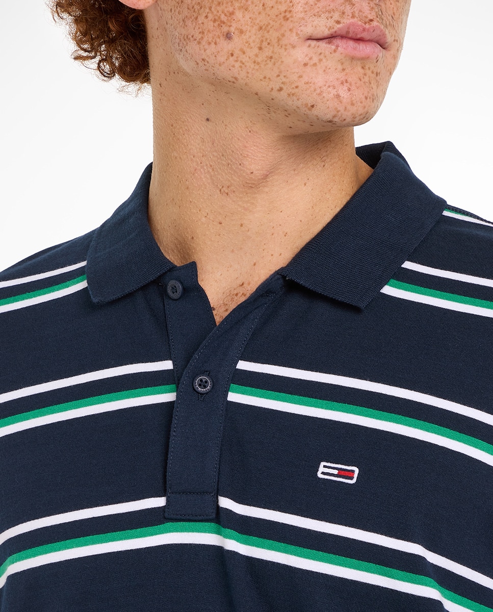 Polo de hombre de rayas y manga corta - Tommy Jeans - Azul marino Azul marino-3