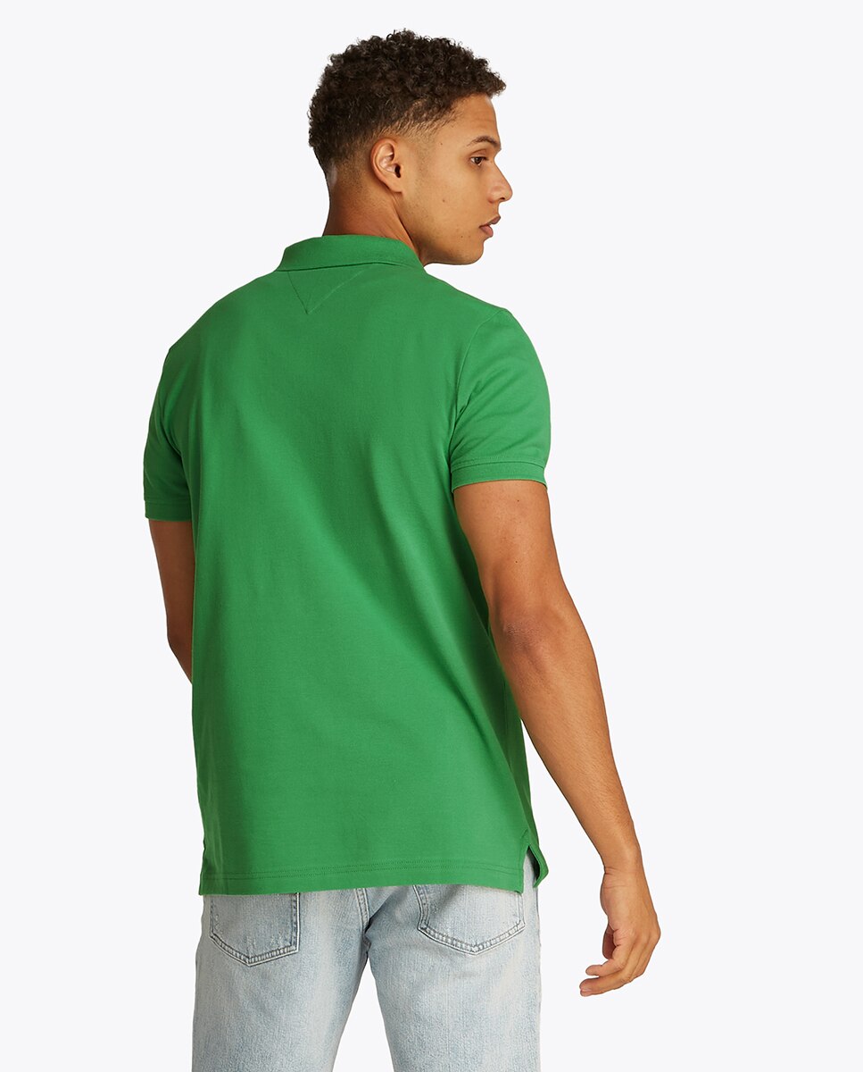 Polo Slim Fit de Manga Curta Verde-2