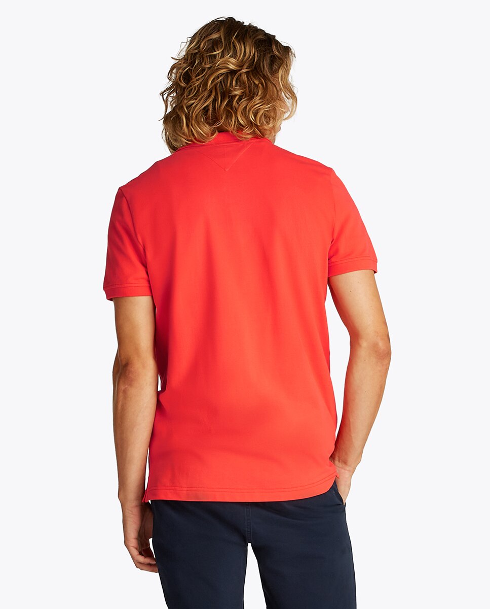 Polo Slim Fit de Manga Curta Laranja-2
