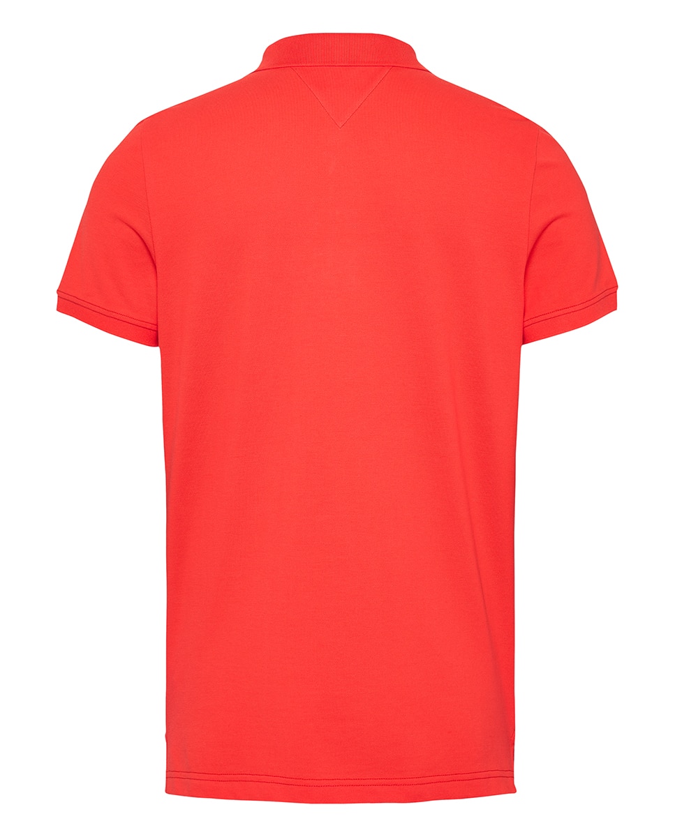 Polo Slim Fit de Manga Curta Laranja-5
