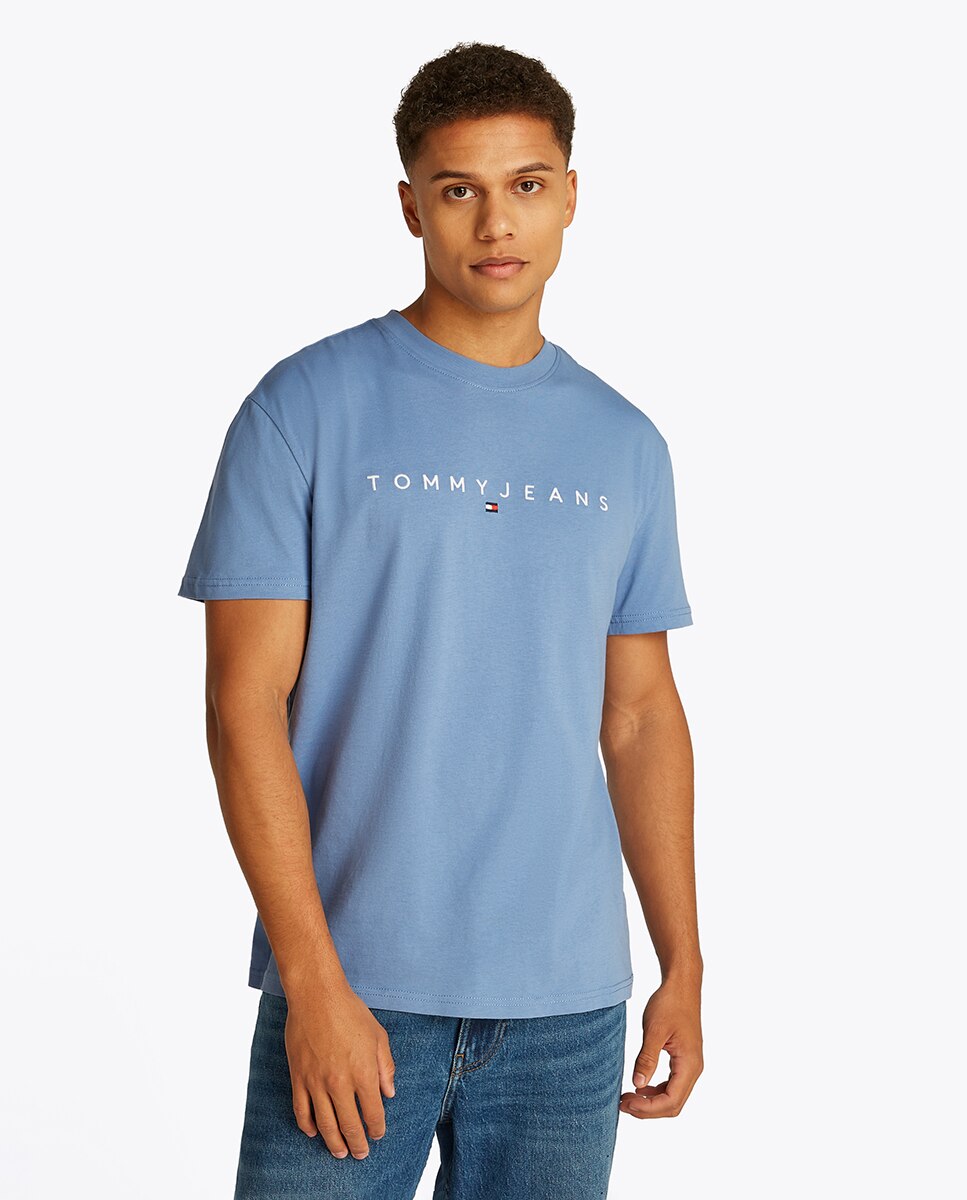T-shirt de Manga Curta Regular Fit Azul-claro-1