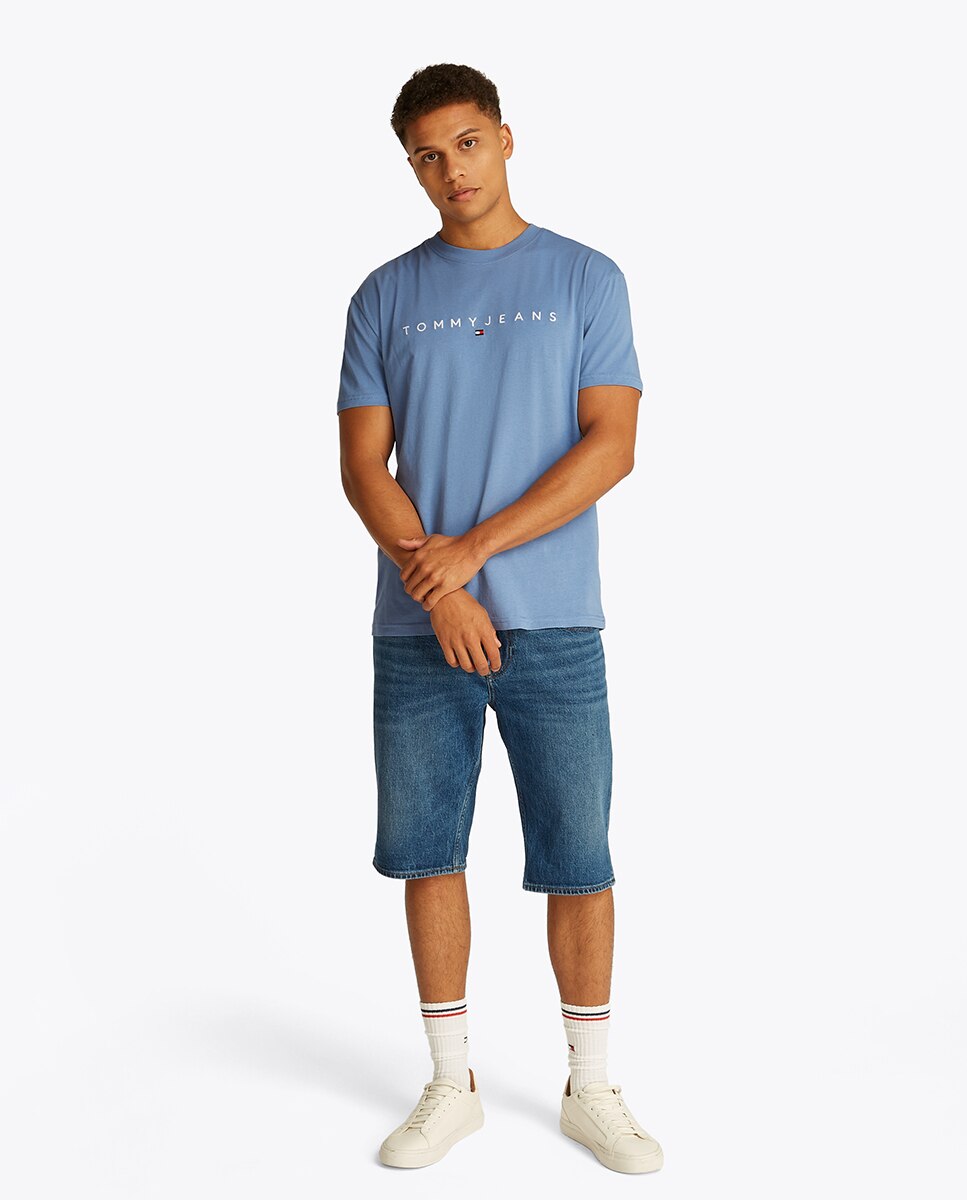 T-shirt de Manga Curta Regular Fit Azul-claro-6