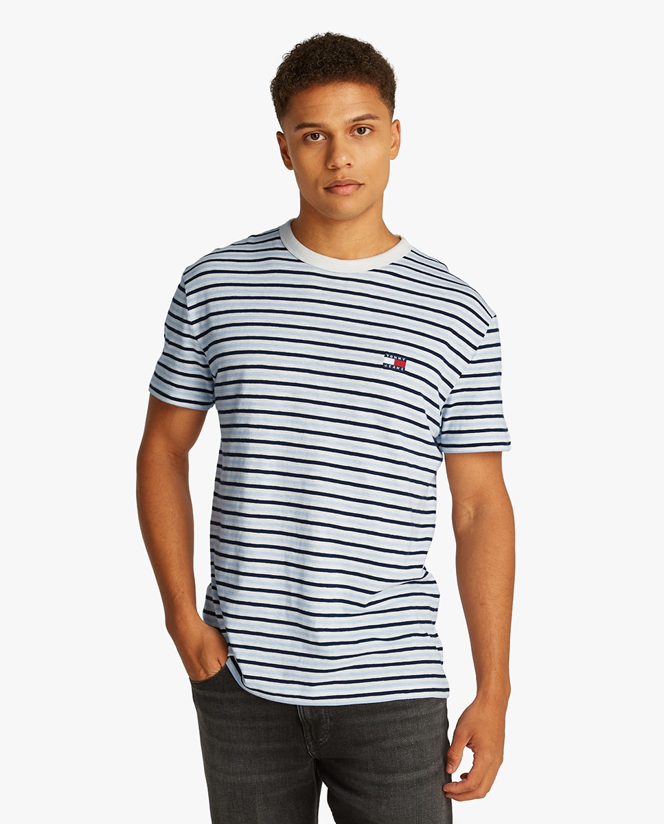 Tommy Jeans - Camiseta de hombre con estampado de rayas y fit regular.