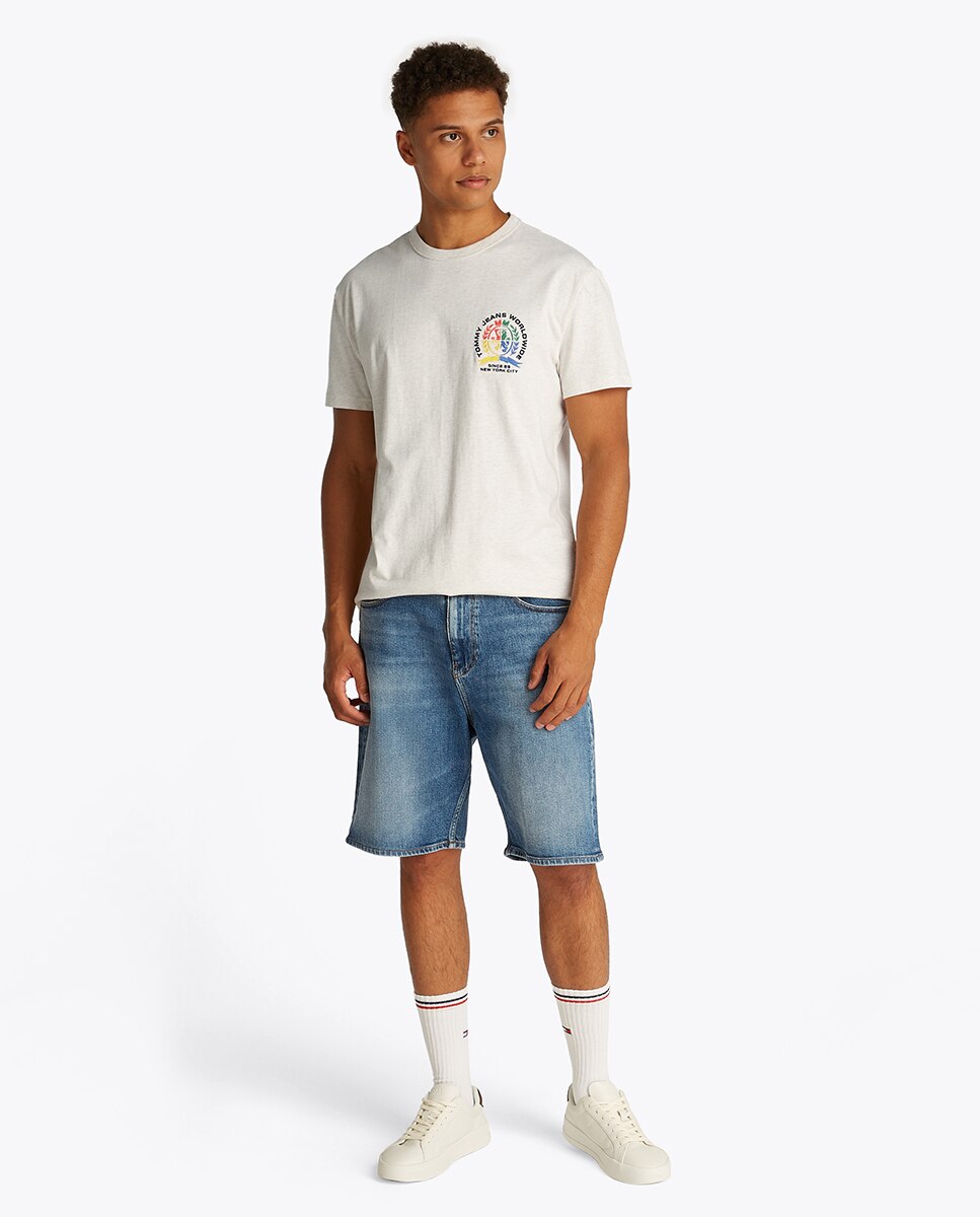 T-shirt Regular Fit com Logótipo Bordado Cru-6