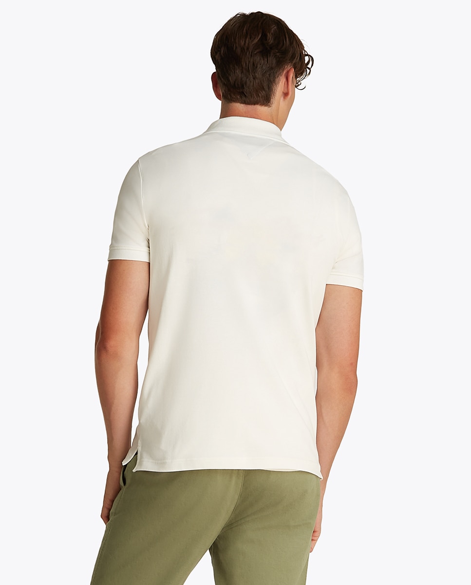 Polo Slim Fit de Manga Curta Branco-2
