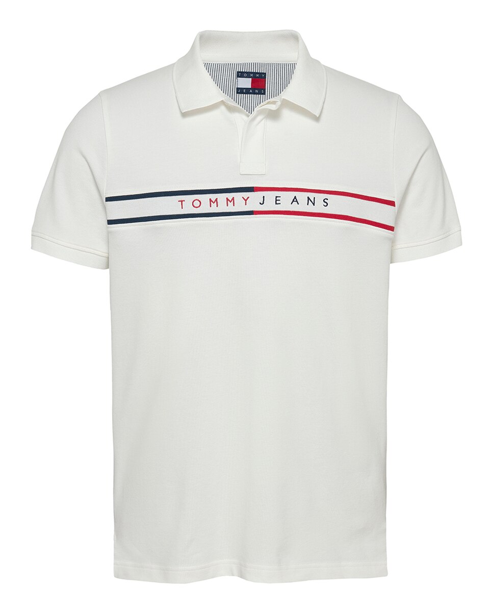 Polo Slim Fit de Manga Curta Branco-4