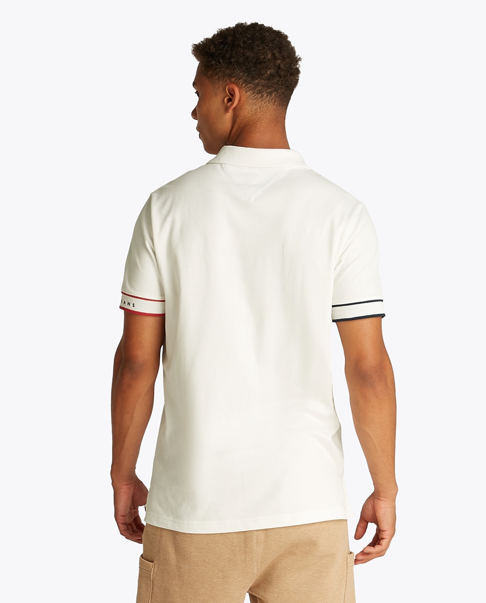 Polo Slim Fit de Manga Curta Branco-2