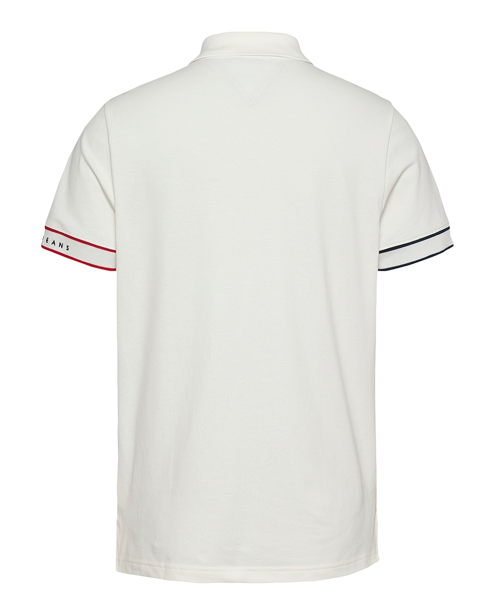 Polo Slim Fit de Manga Curta Branco-5