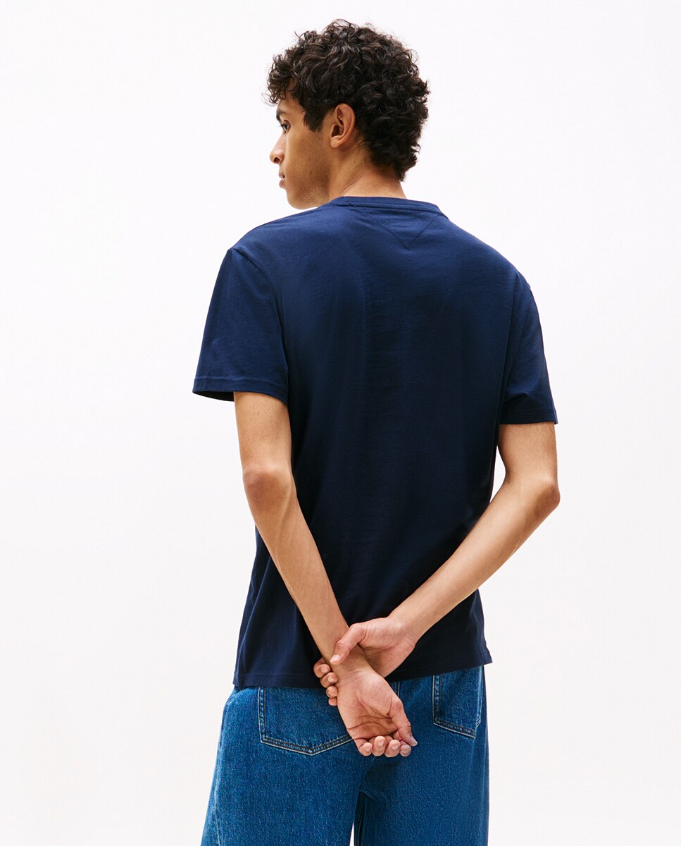 T-shirt Regular Fit com Manga Curta Azul-marinho-2