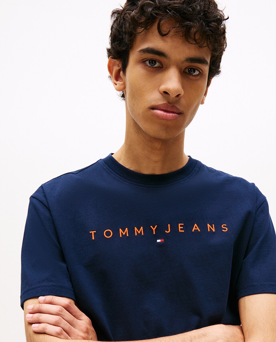 T-shirt Regular Fit com Manga Curta Azul-marinho-3