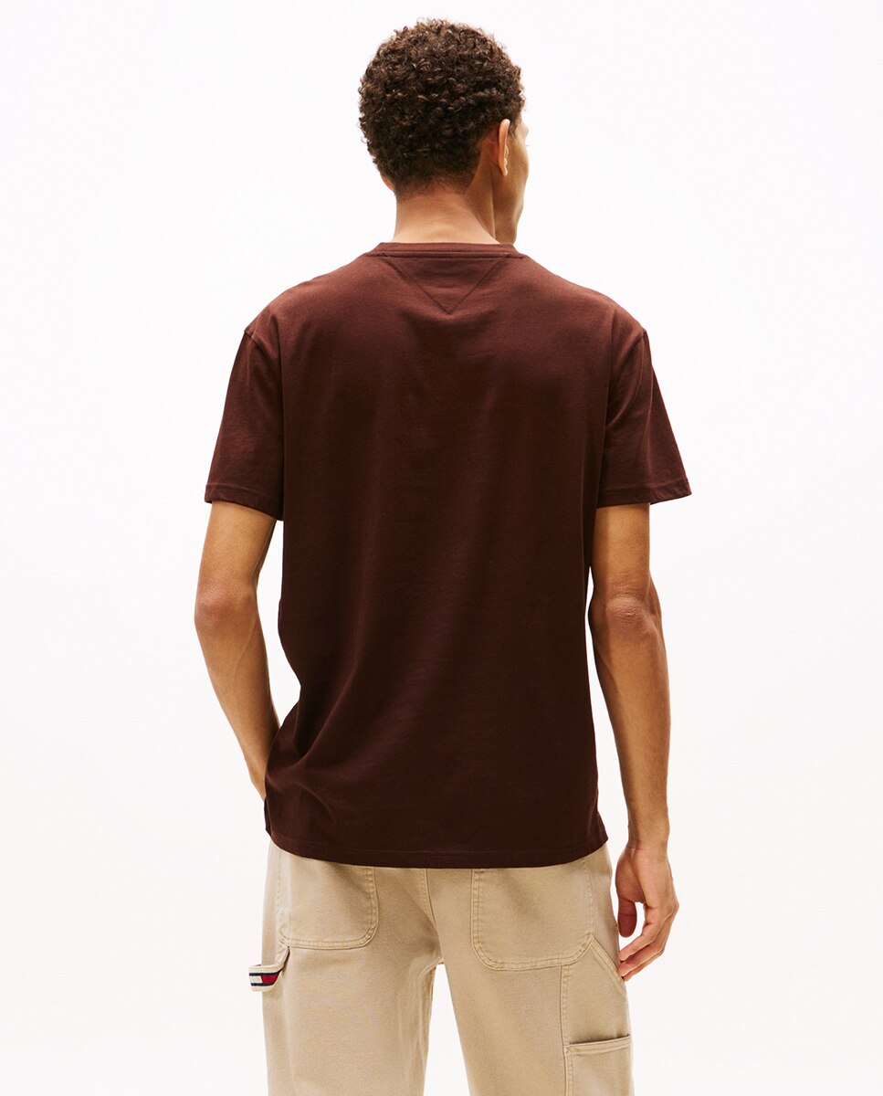 T-shirt Regular Fit com Manga Curta Castanho-escuro-2
