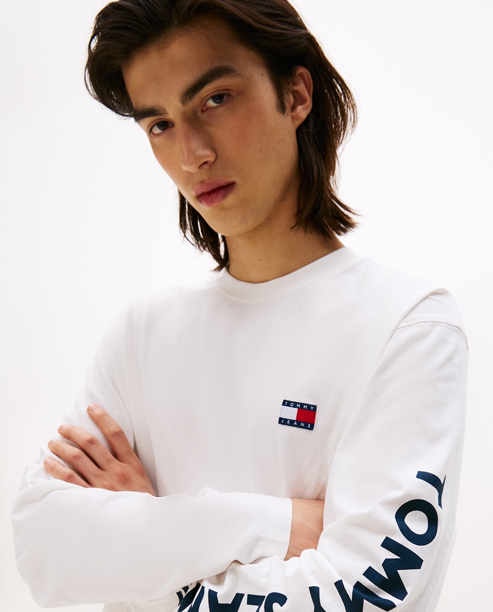 Camisola Relaxed Fit com Manga Comprida Branco-3