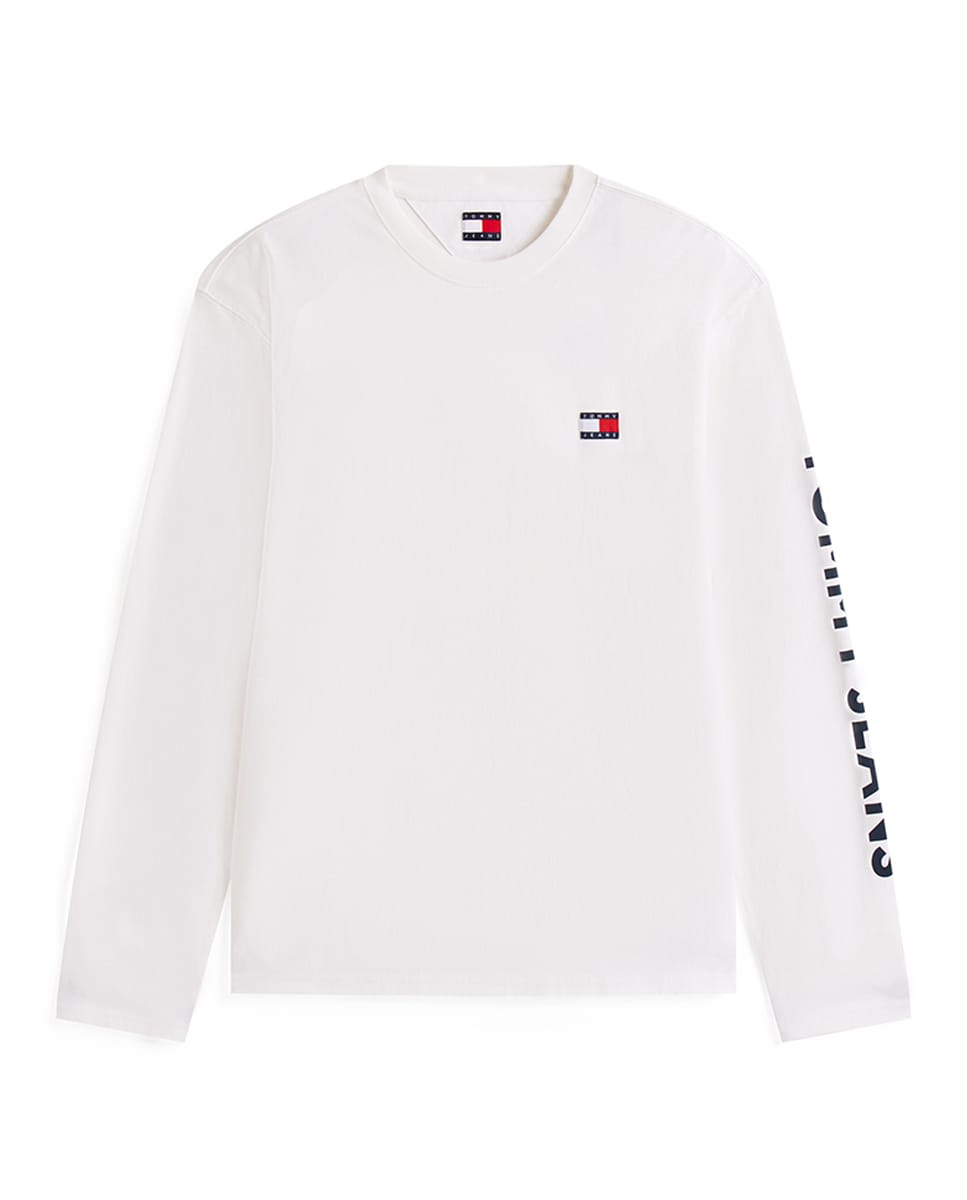 Camisola Relaxed Fit com Manga Comprida Branco-4