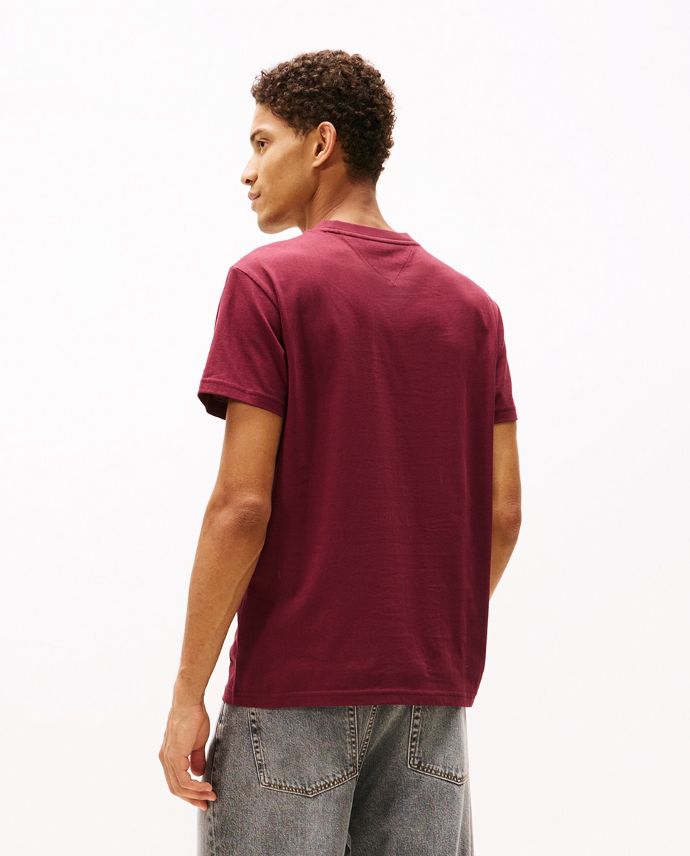 T-shirt Slim Fit de Manga Curta Bordeaux-2