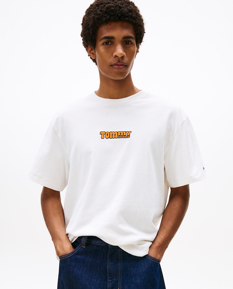 T-shirt Relaxed Fit com Manga Curta Cru-1