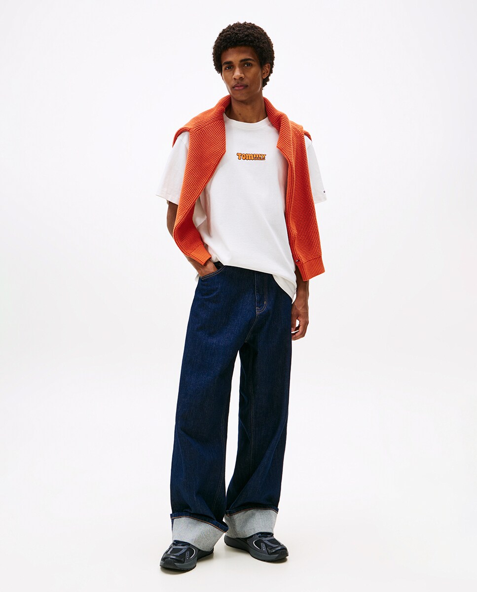 T-shirt Relaxed Fit com Manga Curta Cru-5