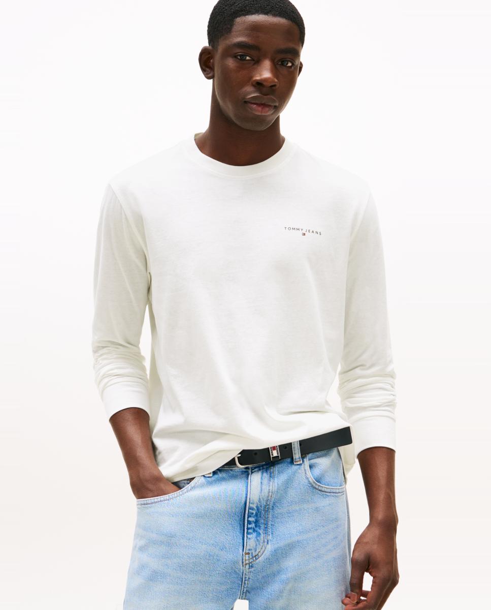 Camisola Regular Fit com Manga Comprida Branco-1