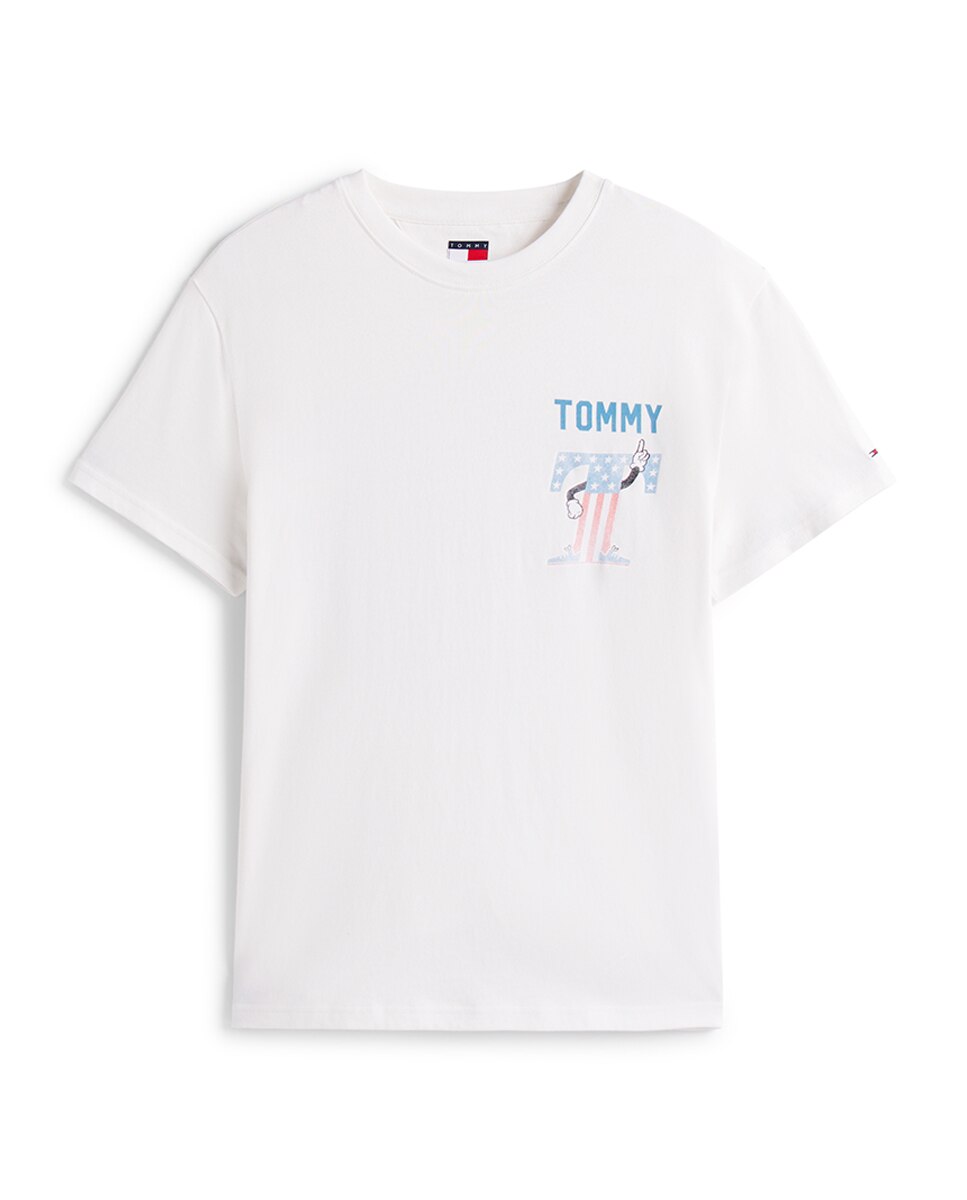 T-shirt Regular Fit com Manga Curta Branco-3