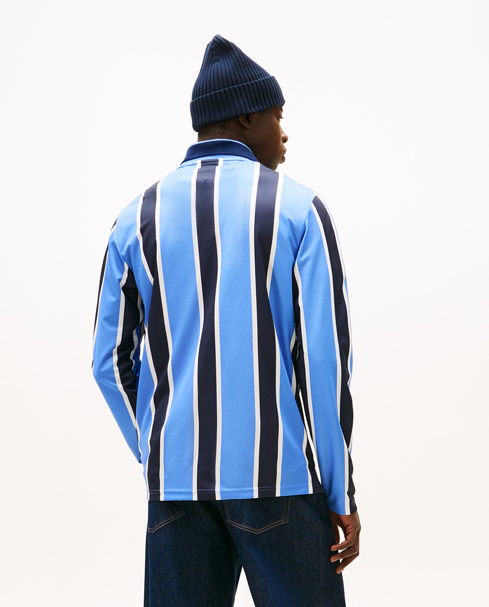 Polo de hombre de rayas regular fit de manga larga de Tommy Jeans - Azul Azul-2