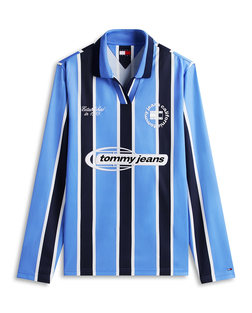 Polo de hombre de rayas regular fit de manga larga de Tommy Jeans - Azul Azul-4