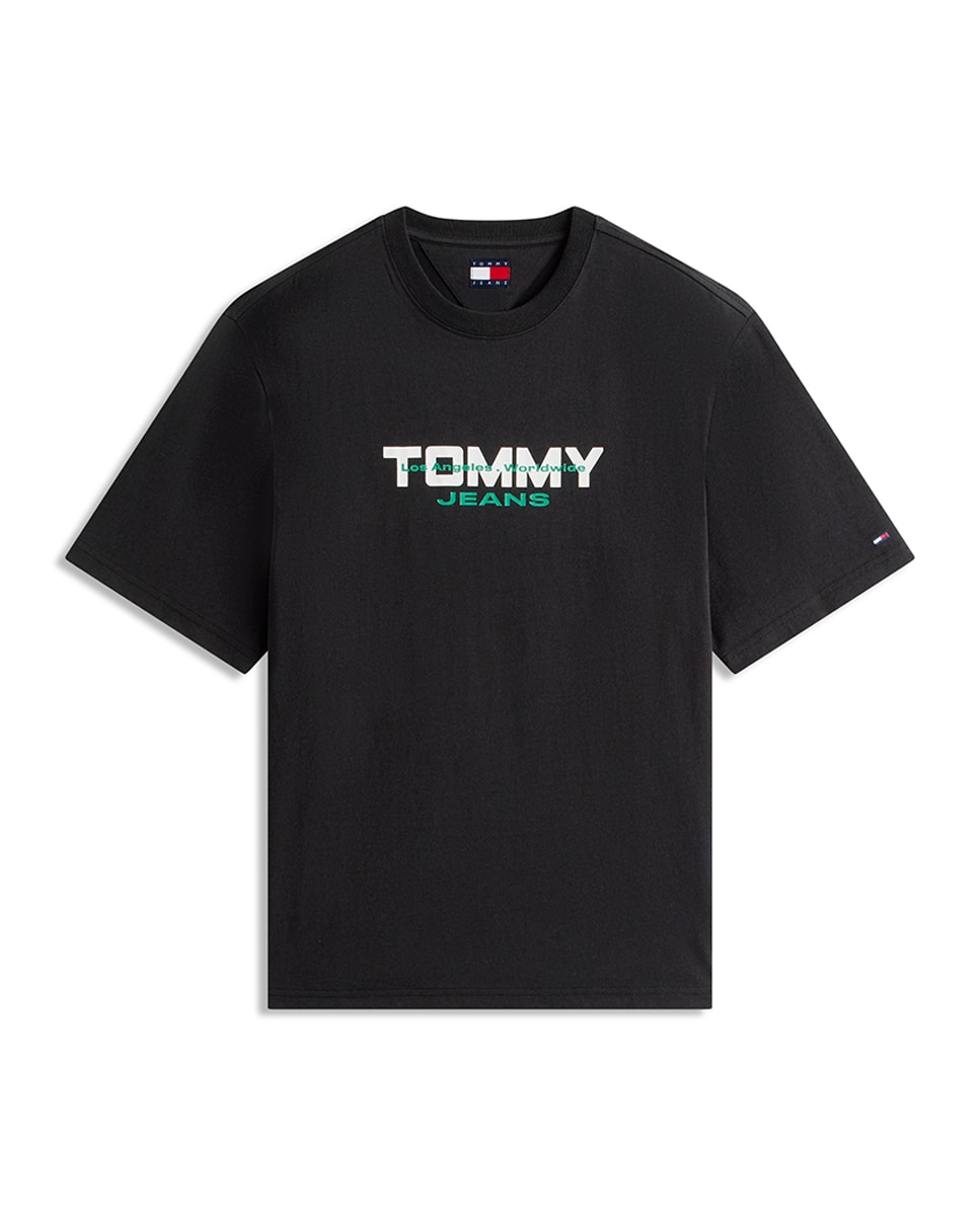 T-shirt 90s Fit com Manga Curta Preto-4