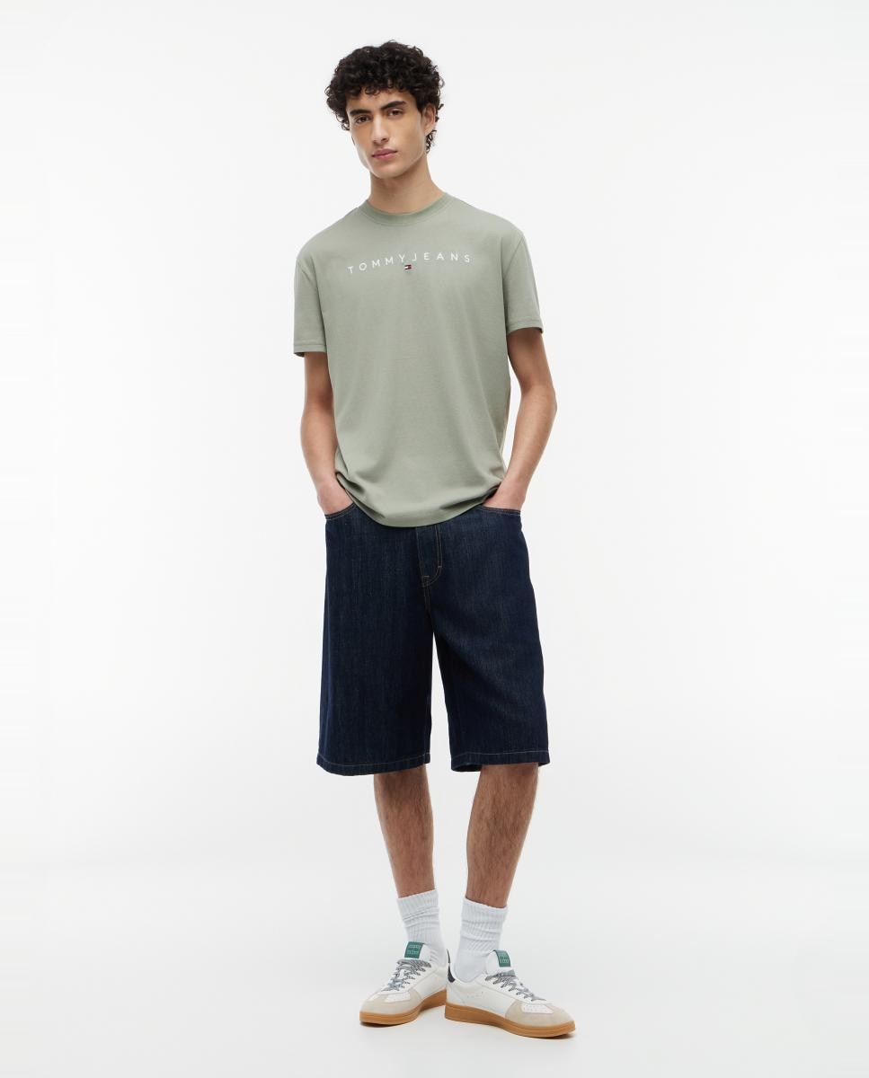 Camiseta regular fit de Tommy Jeans con logotipo lineal - Verde Verde-5