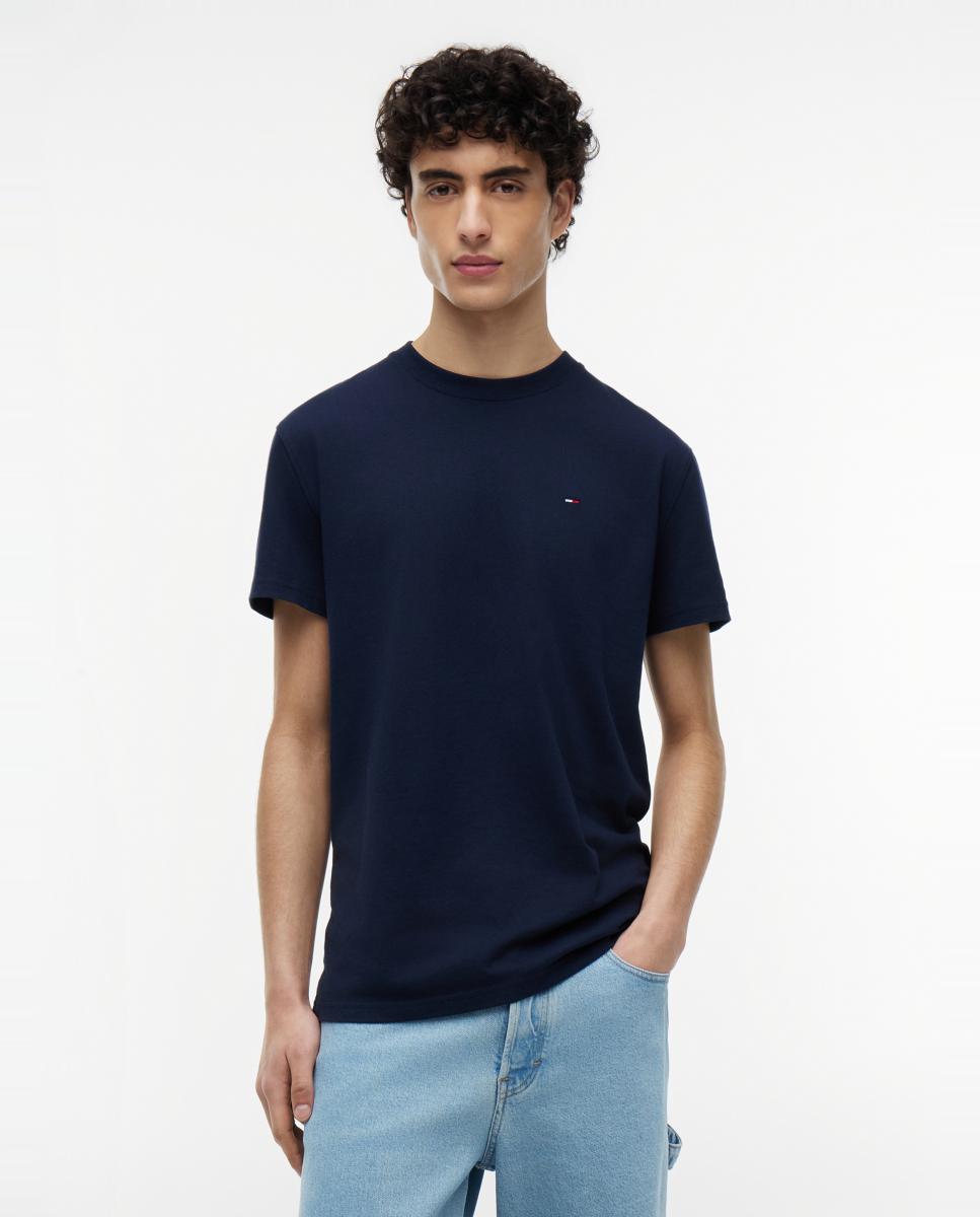 Tommy Jeans - Camiseta de hombre de manga corta con corte regular y logotipo bordado.