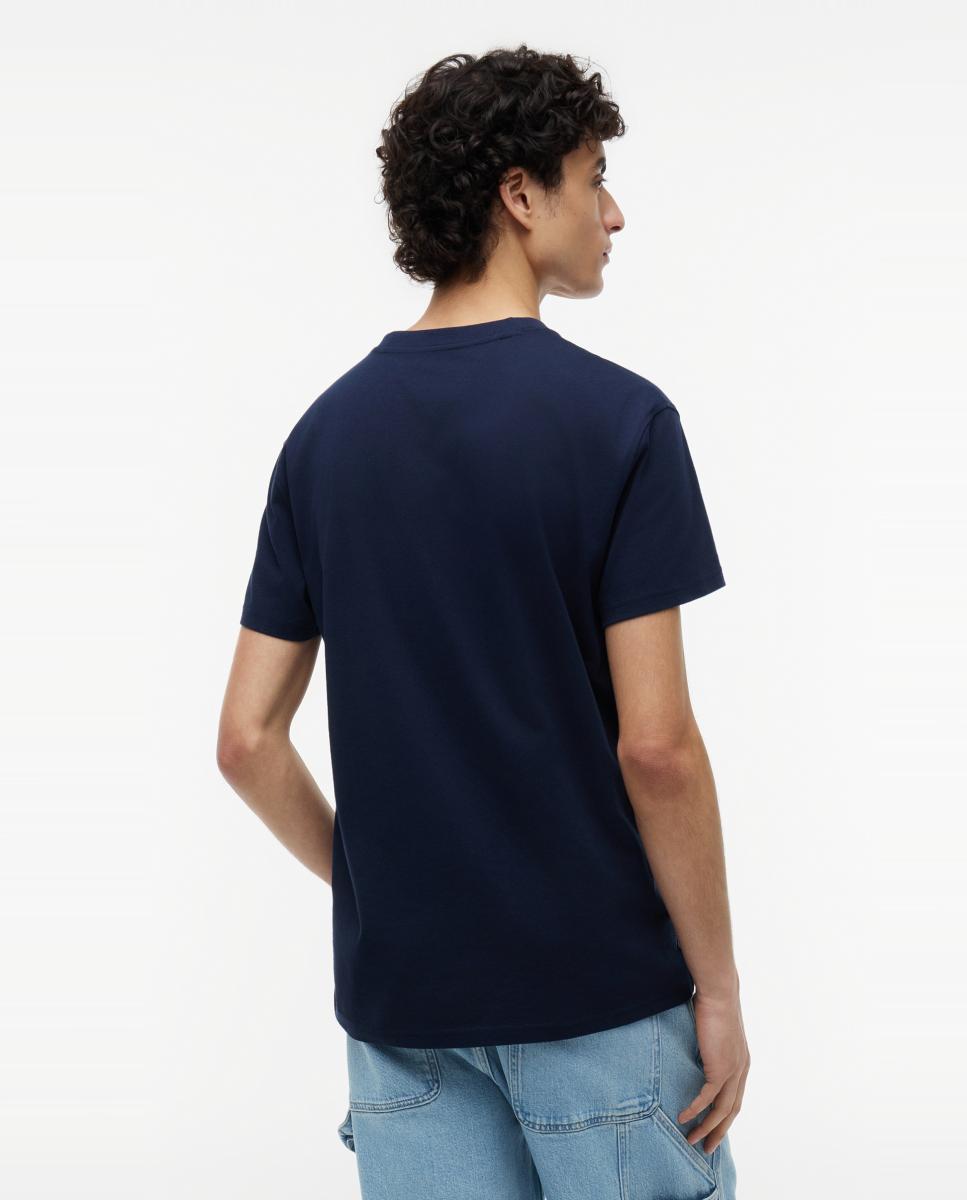 Camiseta de hombre de manga corta con corte regular y logotipo bordado - Tommy Jeans - Azul marino Azul marino-2