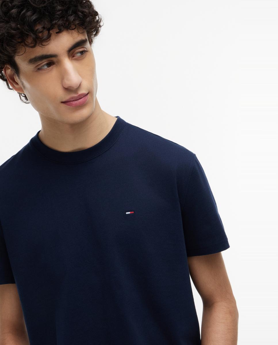 Camiseta de hombre de manga corta con corte regular y logotipo bordado - Tommy Jeans - Azul marino Azul marino-3