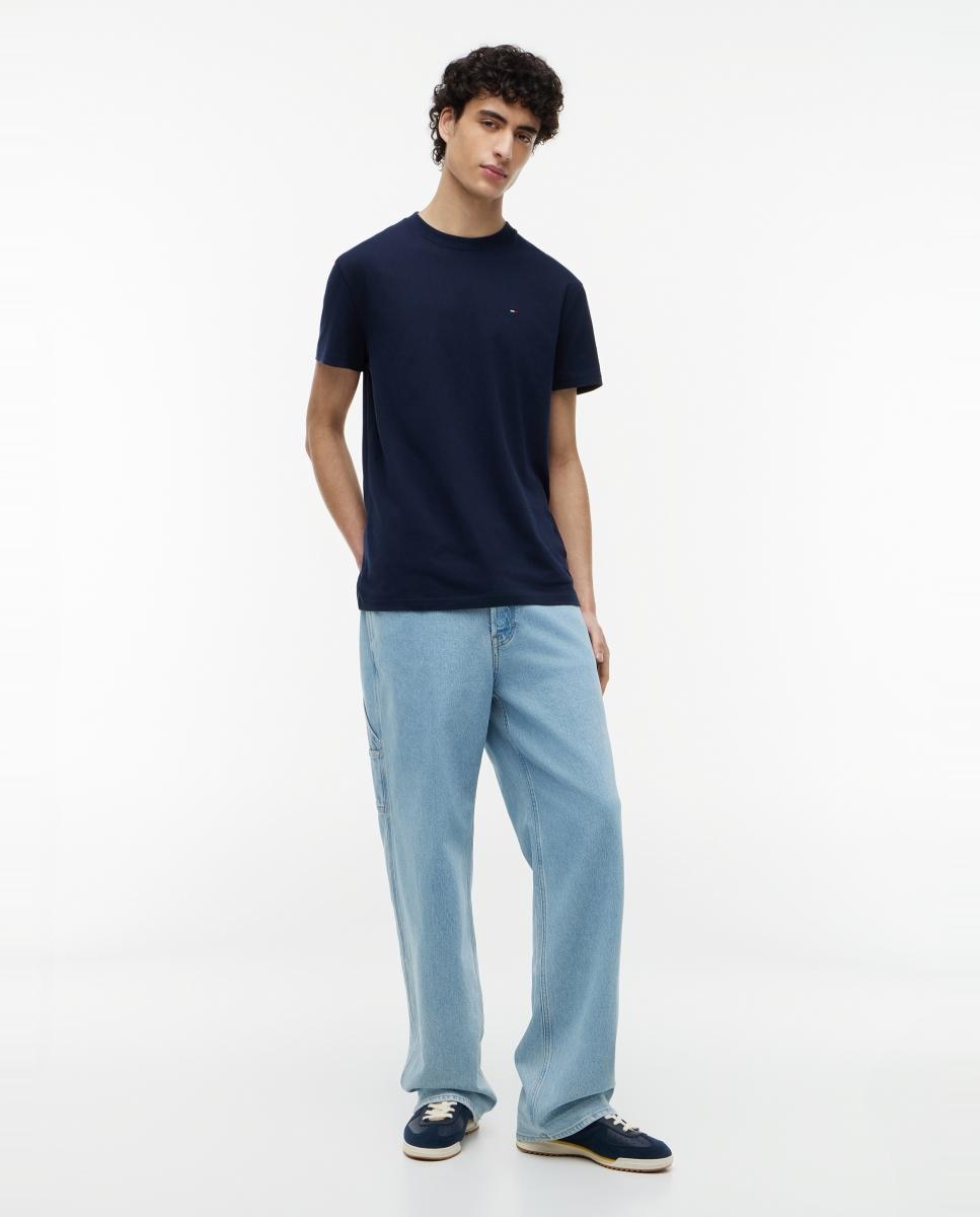 Camiseta de hombre de manga corta con corte regular y logotipo bordado - Tommy Jeans - Azul marino Azul marino-5