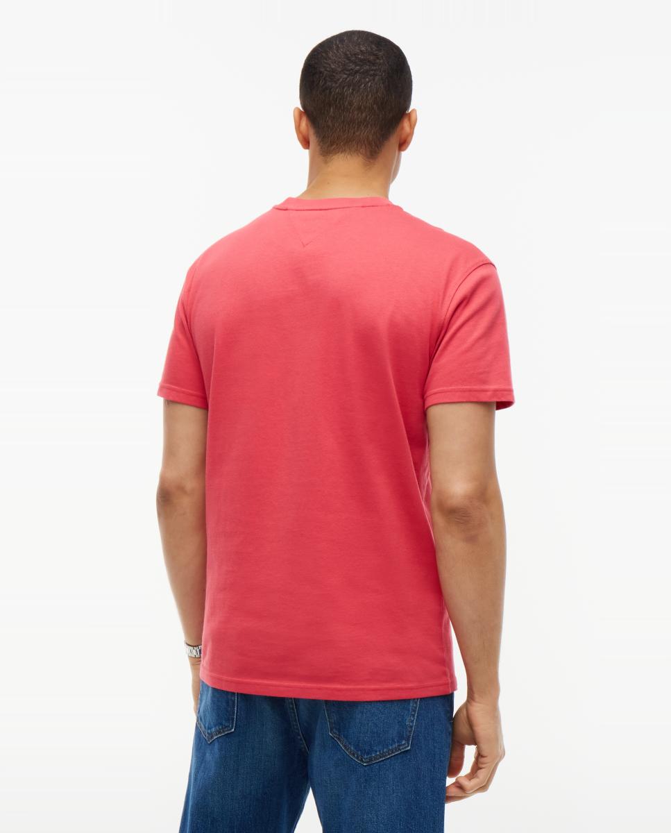 Camiseta de hombre de manga corta con corte regular y logotipo bordado - Tommy Jeans - Rojo Rojo-2