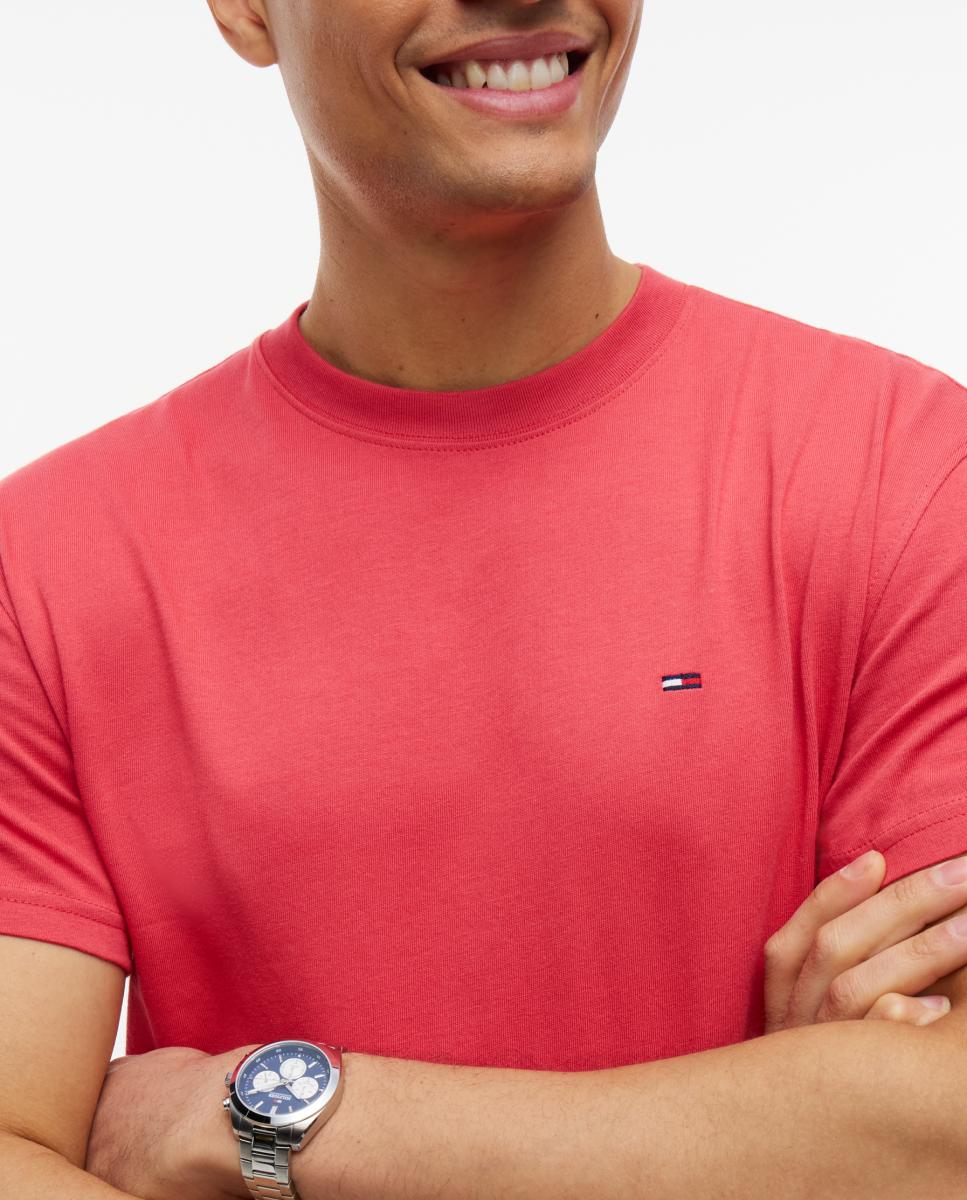 Camiseta de hombre de manga corta con corte regular y logotipo bordado - Tommy Jeans - Rojo Rojo-3