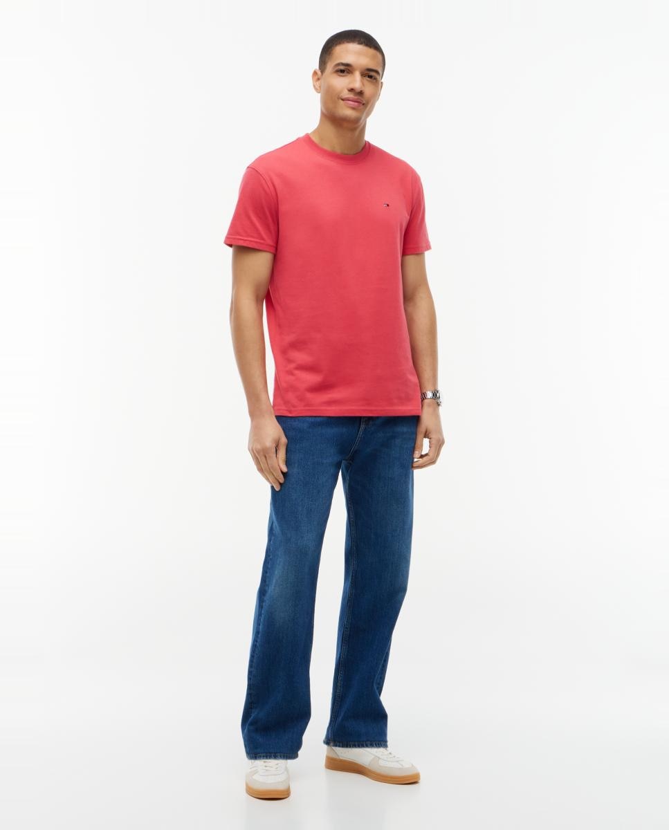 Camiseta de hombre de manga corta con corte regular y logotipo bordado - Tommy Jeans - Rojo Rojo-5