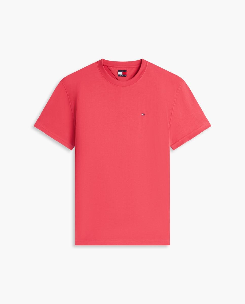 Camiseta de hombre de manga corta con corte regular y logotipo bordado - Tommy Jeans - Rojo Rojo-4