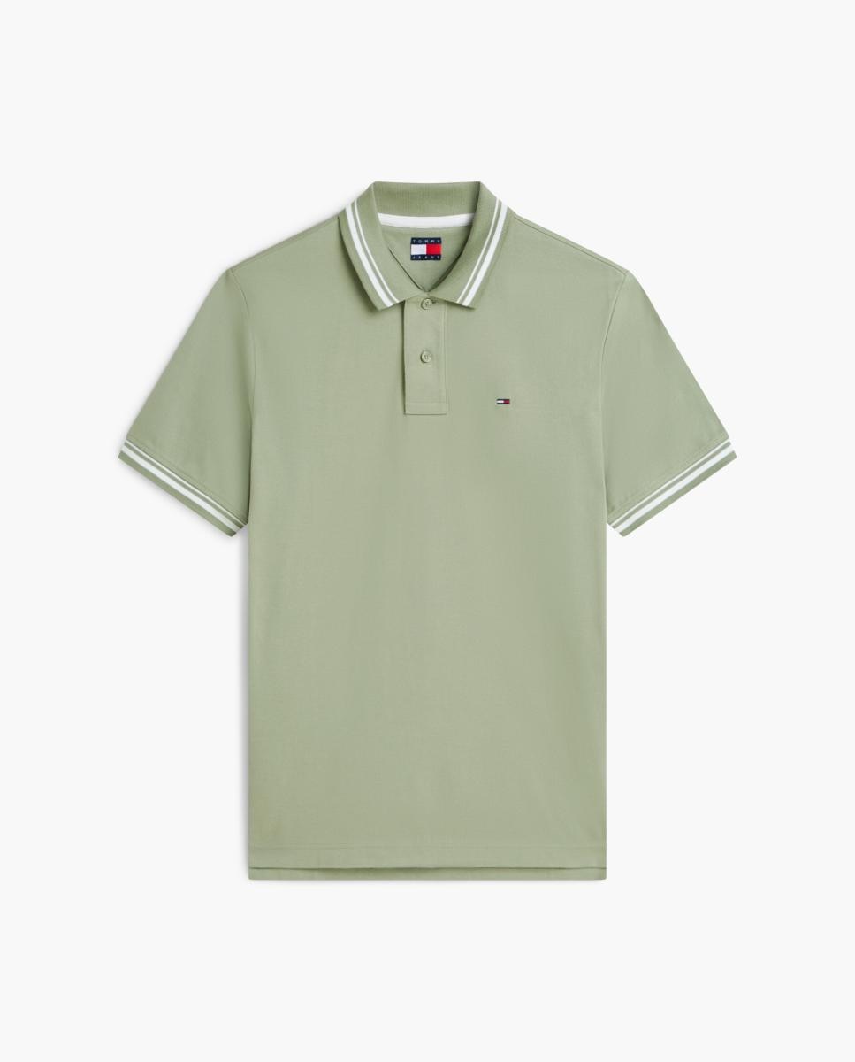 Polo de Manga Curta com Corte Regular e Detalhes em Contraste Verde-claro-4