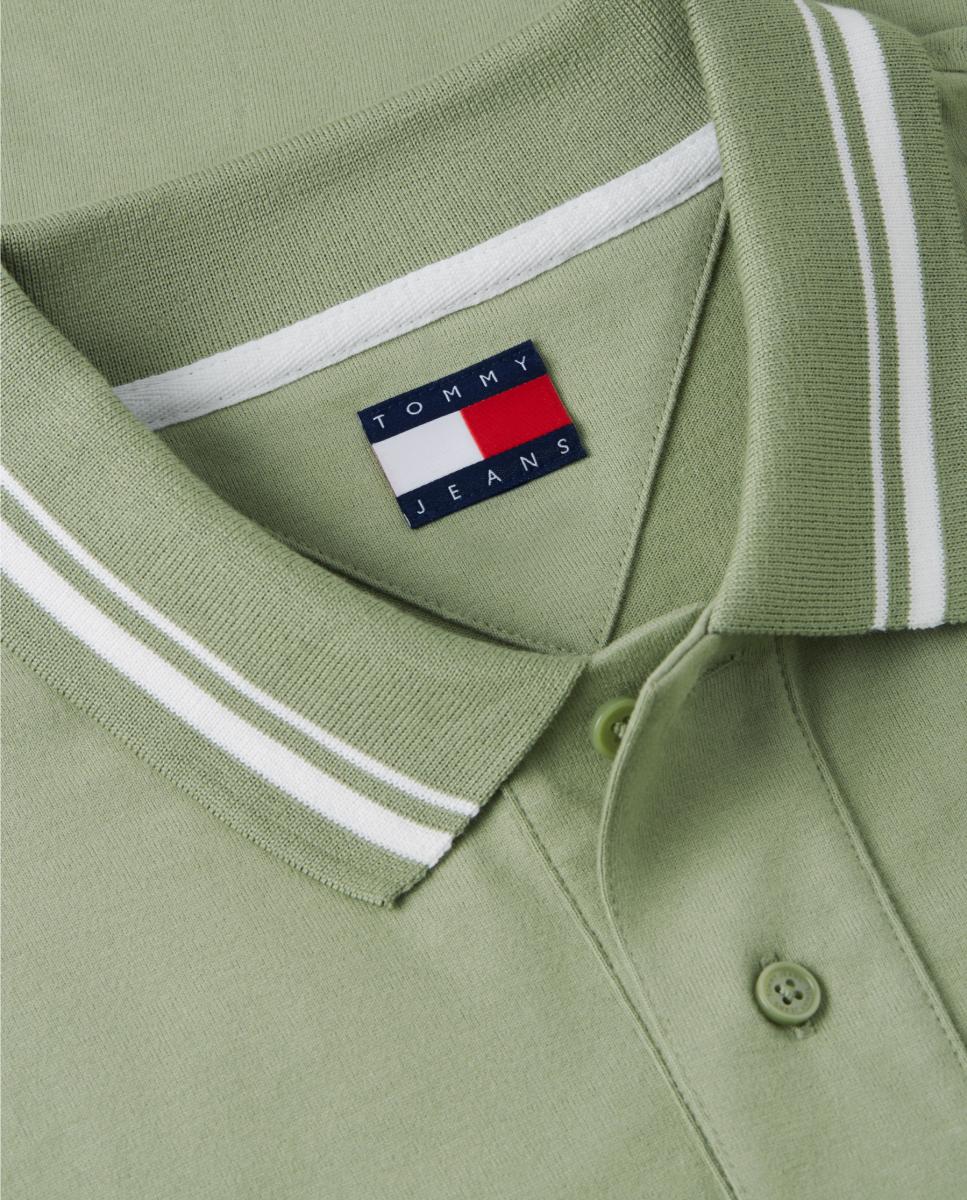 Polo de Manga Curta com Corte Regular e Detalhes em Contraste Verde-claro-5