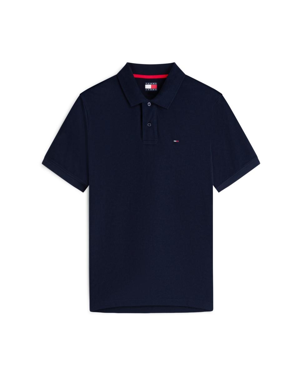 Polo de Manga Curta com Corte Regular e Desenho Essencial Azul-marinho-4