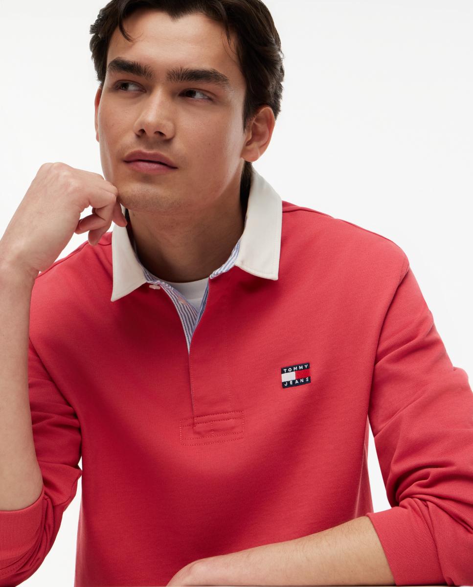 Polo Rugby com Corte Relaxed e Emblema no Peito Coral-3