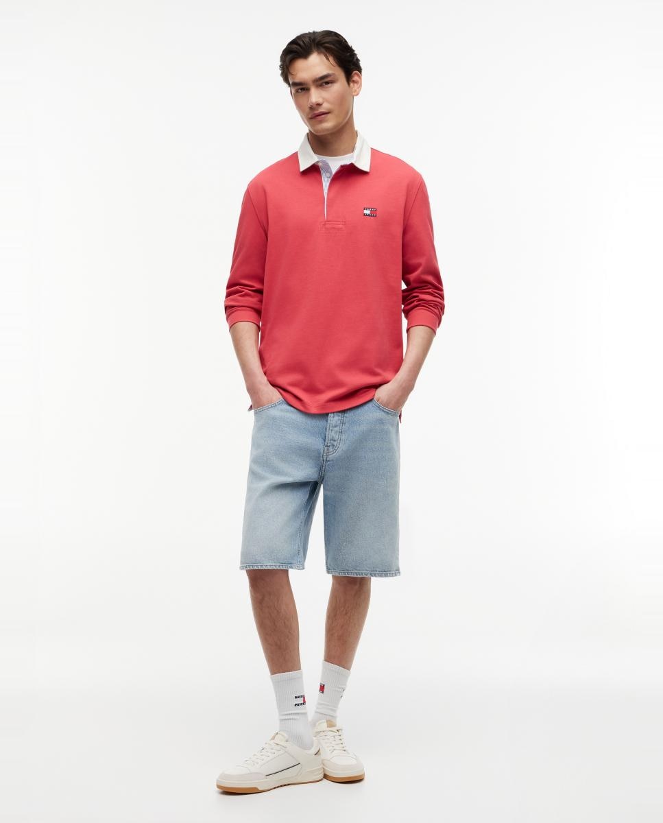 Polo Rugby com Corte Relaxed e Emblema no Peito Coral-5