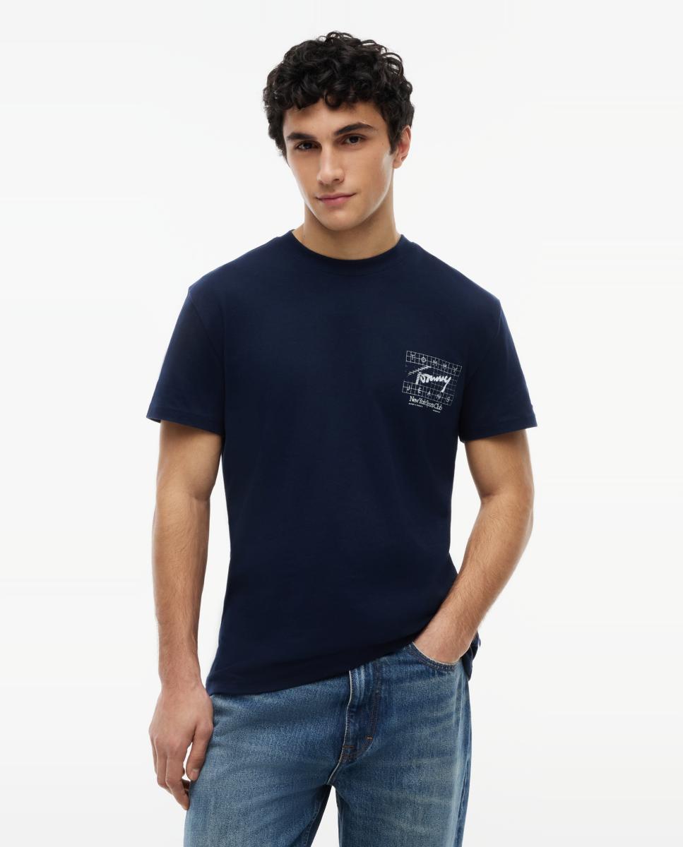 Tommy Jeans - Camiseta de hombre de manga corta con corte regular y gráfico con logo en el pecho.