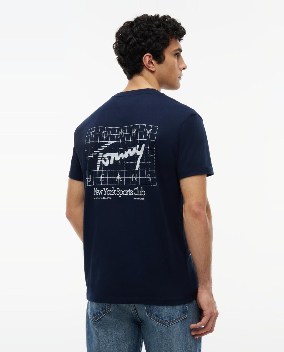 Camiseta de hombre de manga corta con corte regular y gráfico con logo en el pecho - Tommy Jeans - Azul marino Azul marino-2