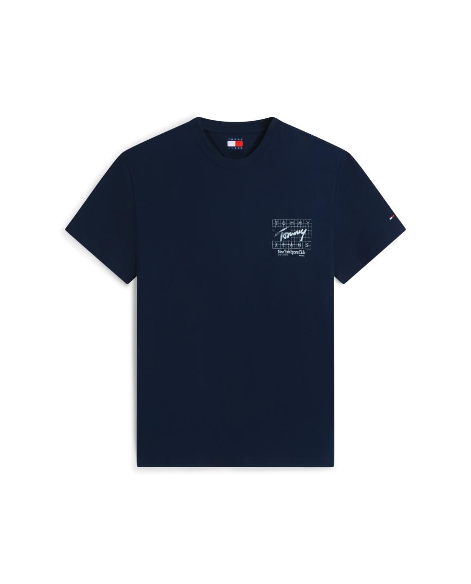 Camiseta de hombre de manga corta con corte regular y gráfico con logo en el pecho - Tommy Jeans - Azul marino Azul marino-4