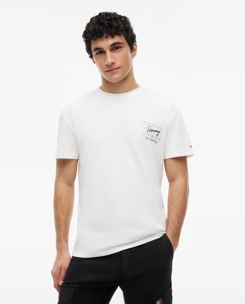 Tommy Jeans - Camiseta de hombre de manga corta con corte regular y gráfico con logo en el pecho.